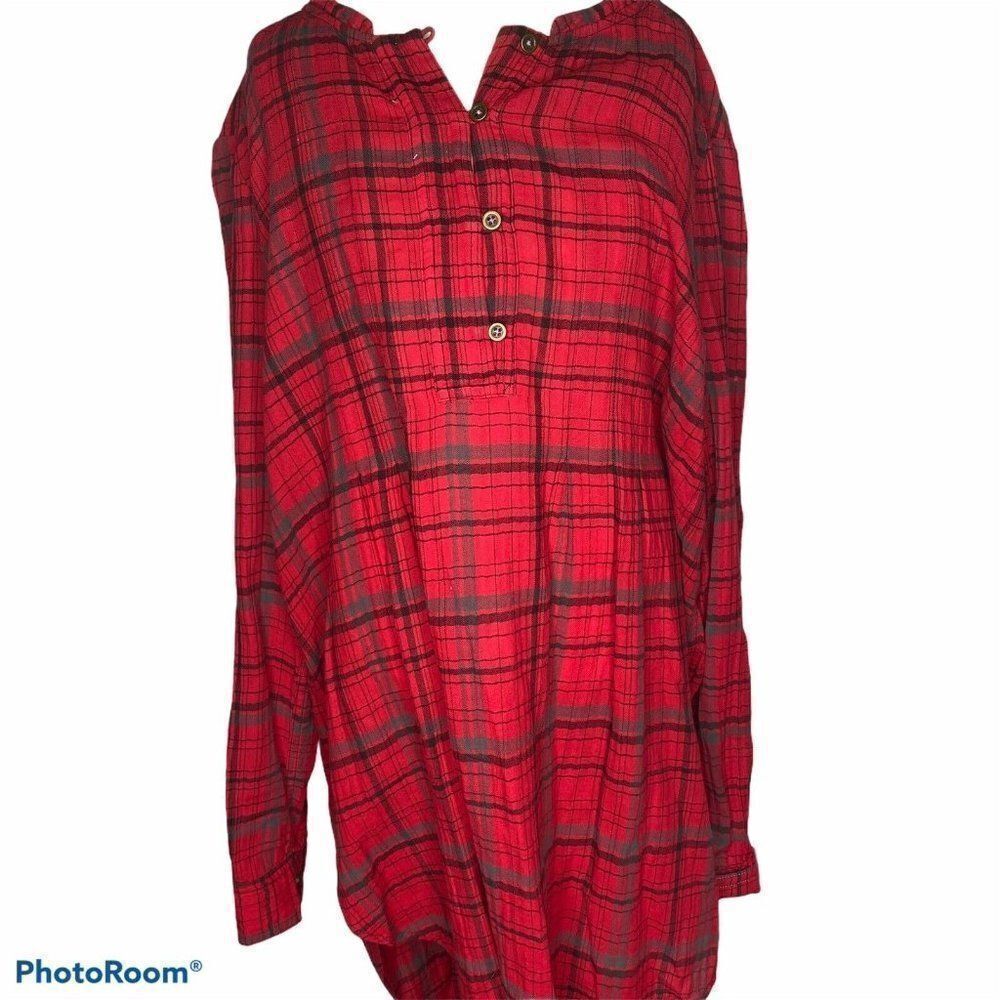 Anthropologie Holding Horses Size Small Red Plaid
